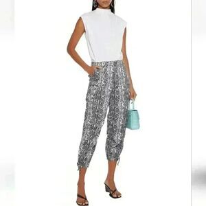 Alice + Olivia Snake Print Cropped Tapered Joggers Pants Size 26